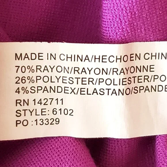 Eloquii Fit & Flare Dress 3/4 Smocked Flared Sleeve Magenta Ponte Knit Size 14 - Picture 8 of 10